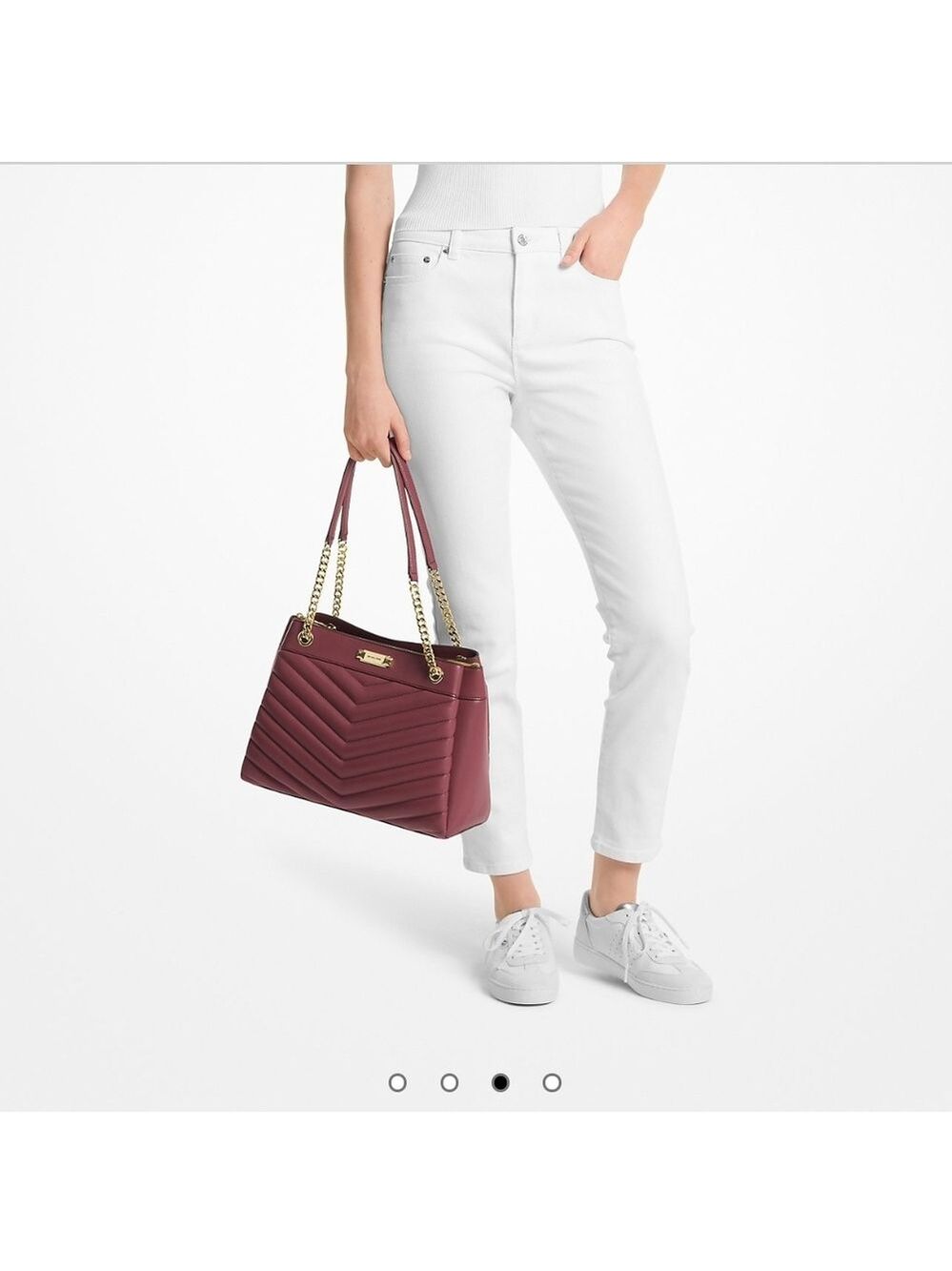 Michael Kors Red and Gold Quilted Shoulder Bag - Picture 2 of 4